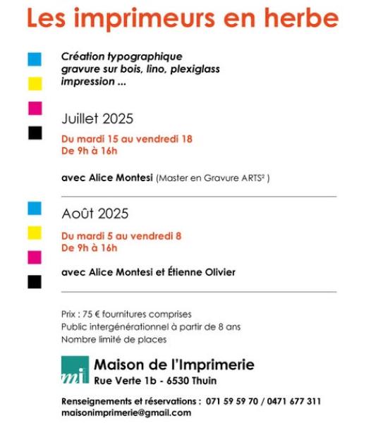 Stage :  LES IMPRIMEURS en herbe