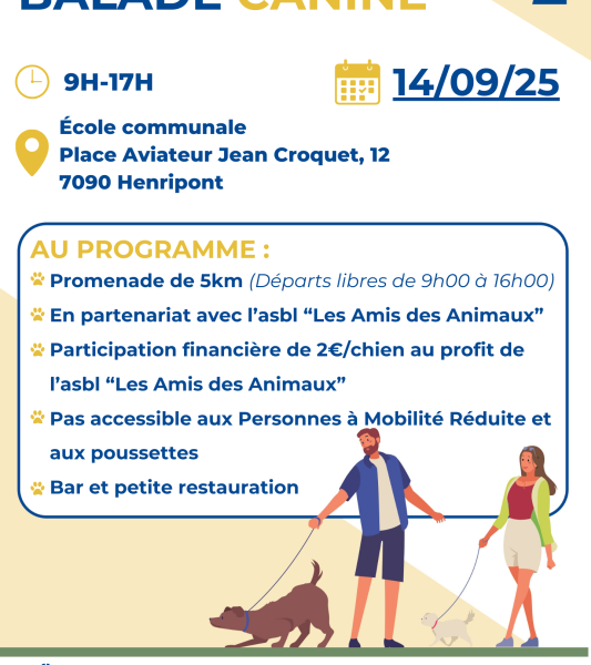 Balade canine de 5 km à Henripont
