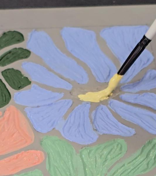 Atelier - gravure et peinture sur lino au MACS