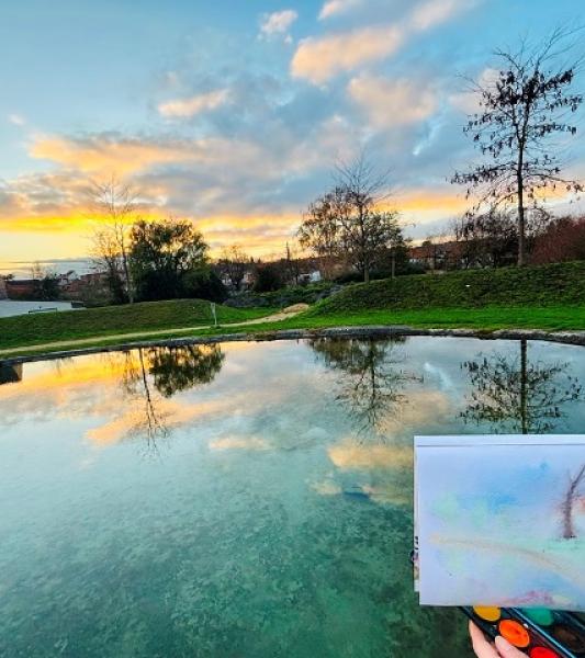 vue sur un plan d'eau 